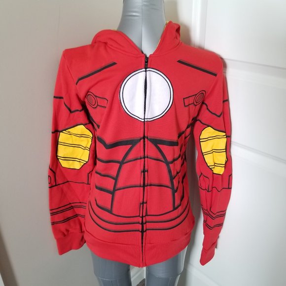 Marvel Iron Man Zip Up Hoodie with Mask Hood - Picture 1 of 10
